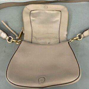 Marc Jacobs Recruit Nomad Mink Gray-Taupe Pebbled Leather Crossbody Saddlebag